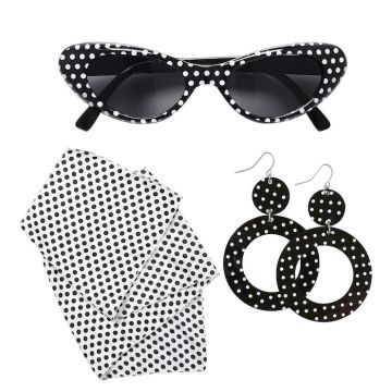 50's Woman accessories black/white - 4 pieces