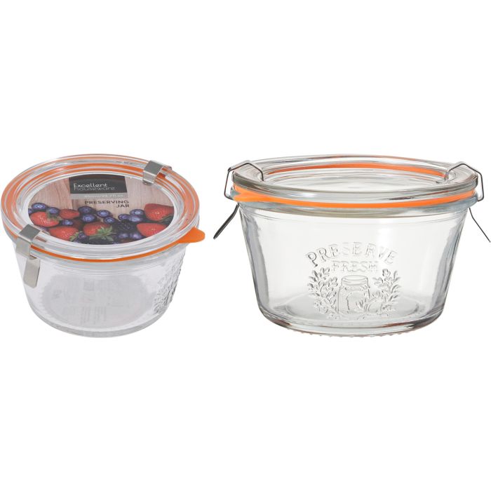 Storage Jar with Glass Lid and Clips, 265 ml