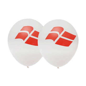 Dannebrog Balloons in White 25cm 6x