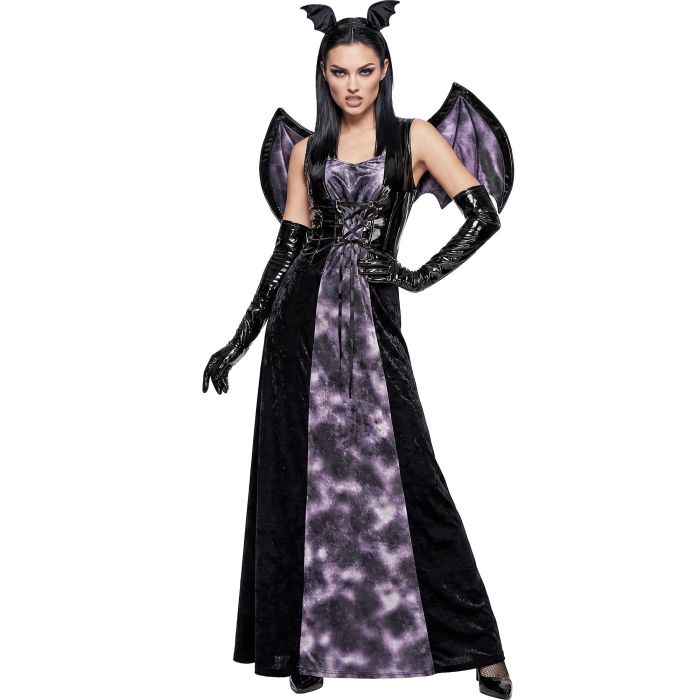 Multicoloured Gothic Bat Dress for Ladies