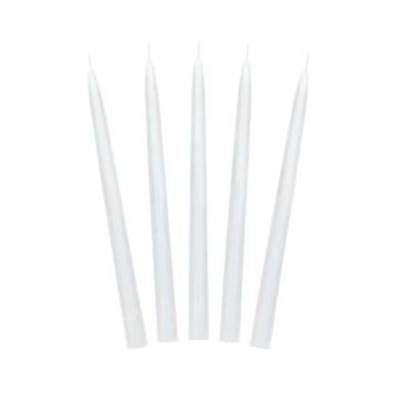 Dinner candles metallic matte white 10x - 24 cm