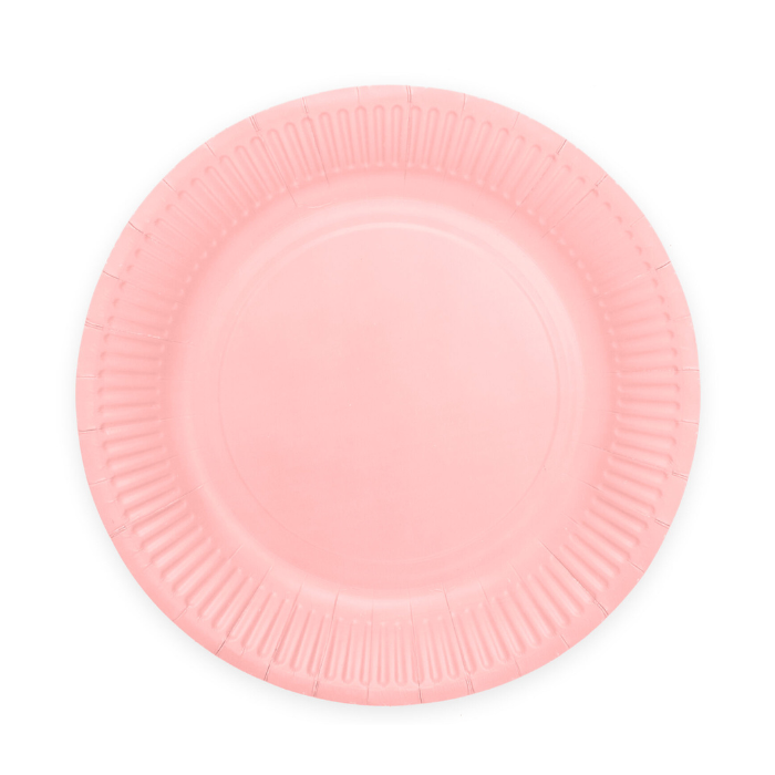 Pink paper plates 8x - Ø 18 cm