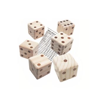 Giant yatzy game for the garden including 6 dice 7x7x7 cm and score sheet