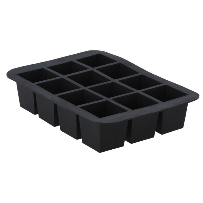 Rubber ice cube tray for 12x 4x4x4 cm ice cubes