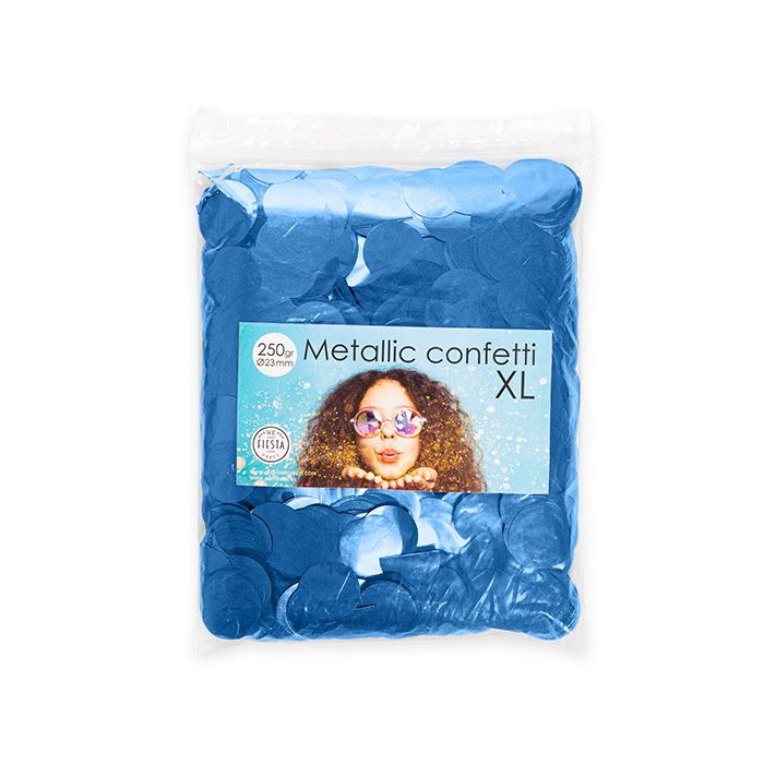 Round Metallic Blue Confetti - 250 grams