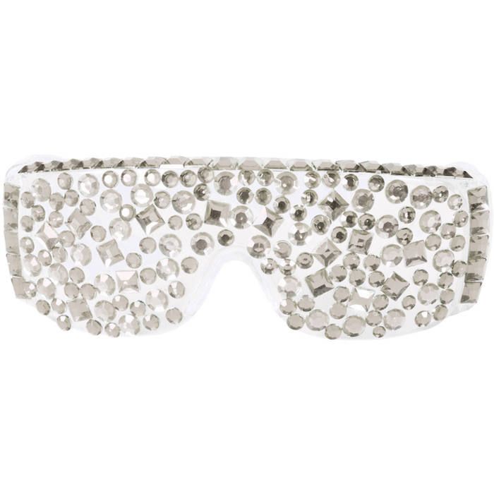 Diamond Glasses Silver Transparent Glass