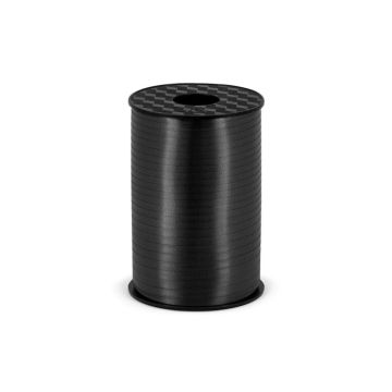Black plastic gift ribbon - 5 mm x 225 m