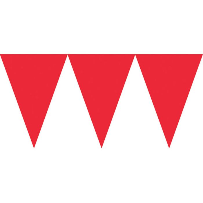 Red Plastic Bunting - 4.5 meters