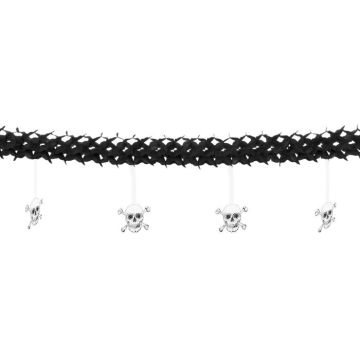 Black Skull Paper Garland - 4 m