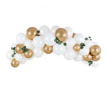 Balloon Garland in White & Gold - 2 Metres