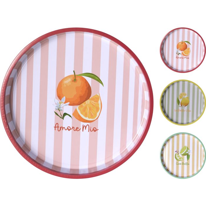 Round Serving Tray in Tin Ø33 cm, 3 Designs