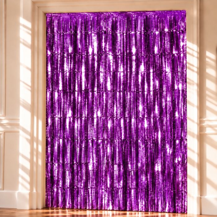 Purple Glitter Curtain - 100 x 240 cm