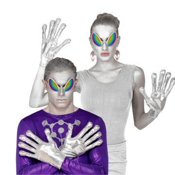 Alien gloves metallic silver - one-size