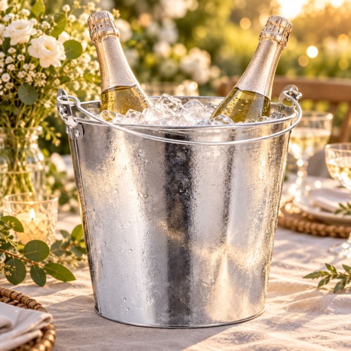Metal ice bucket with handle, Ø 23.3 cm