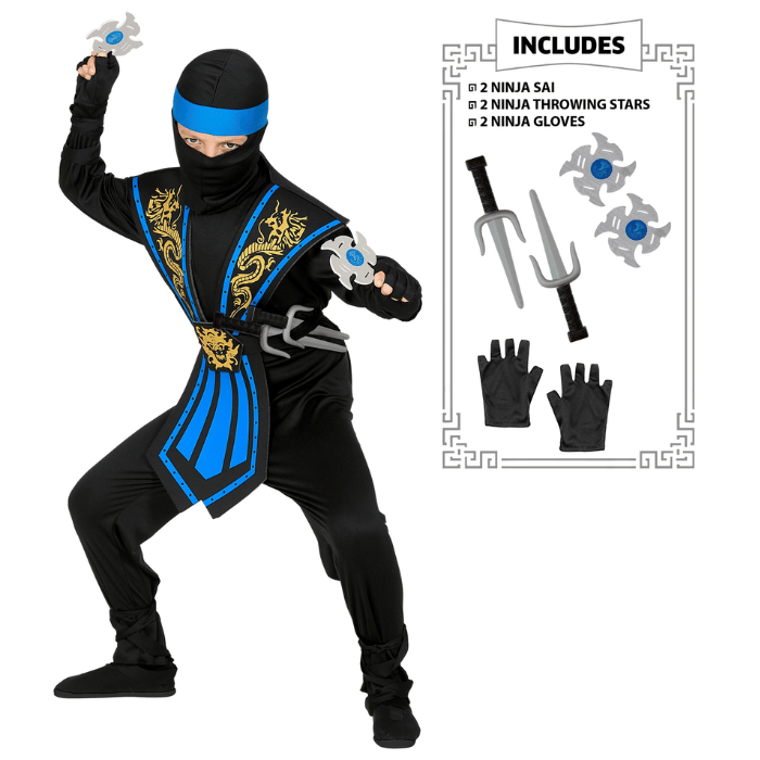 Blue ninja costume for children