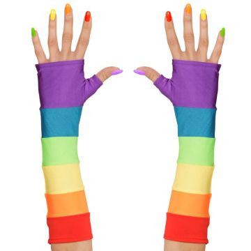 Fingerless gloves rainbow colours