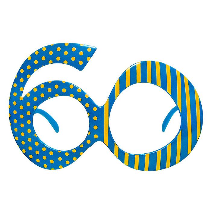 60th birthday glasses blue