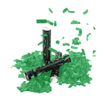 Green confetti tube 40 cm PartyVikings - Metallic Rectangular