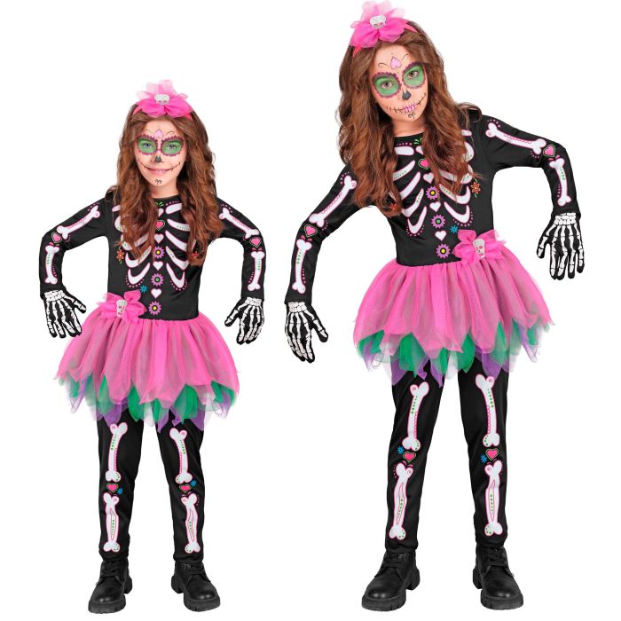 Skeleton Costume with Tulle for Girls