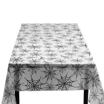 Halloween spider web plastic tablecloth - 135x275 cm