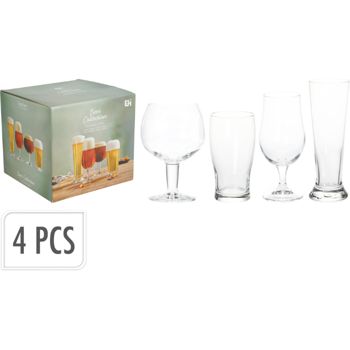 Beer Glass Set with Belgian Beer Glasses 4x