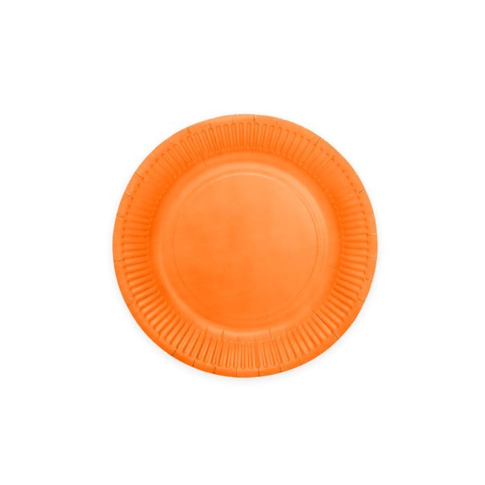 Orange paper plates 8x - Ø 18 cm