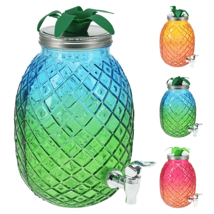 Pineapple shaped glass dispenser - 4.5 litres