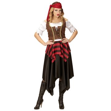 Elegant pirate costume with corset for ladies