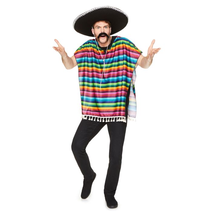 Mexican poncho multicoloured one-size