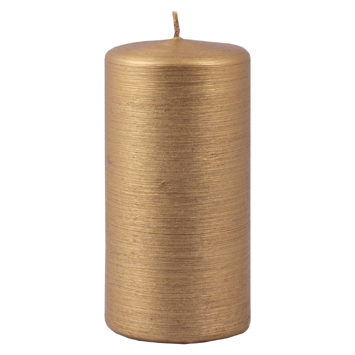 Block Candle Gold 1x - 6x12 cm