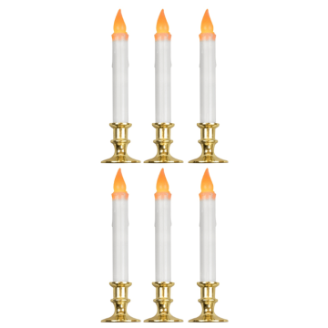 LED taper candles 6x with timer - 23 cm