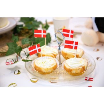 Denmark and Dannebrog cake flags on cocktail sticks 50x - 6.5 cm