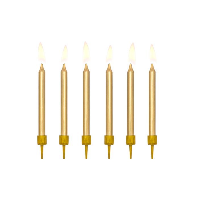 Gold Birthday Candles 6x