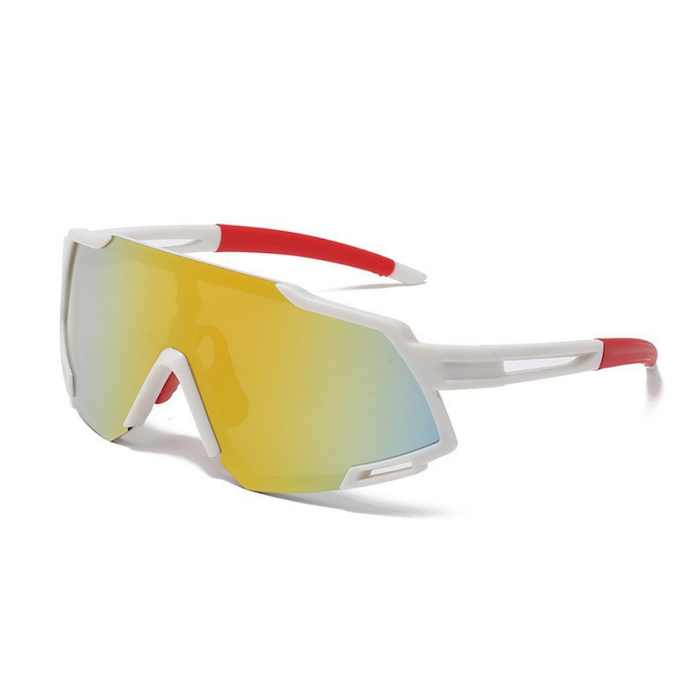 Sporty white mirrored sunglasses - onesize