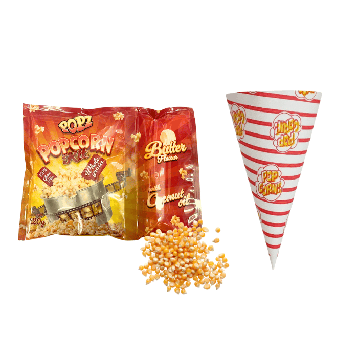 Popcorn party package 100 portions all inclusive.