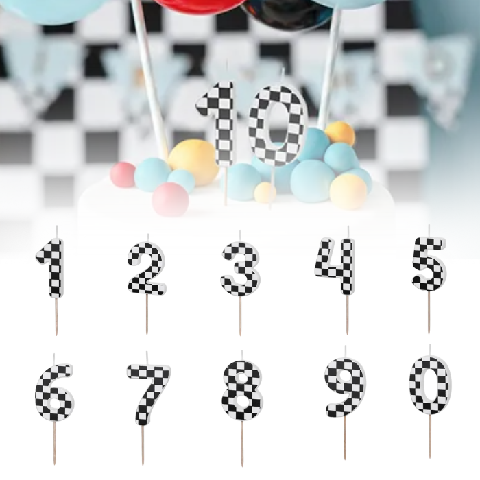 Racing-themed Cake Candles 0-9 - 5.5 cm