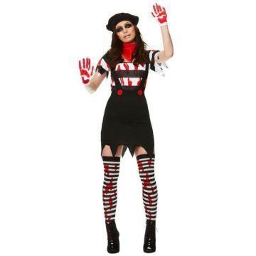 Zombie mime costume for women
